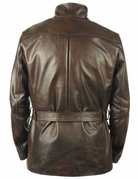 Back view of Goldfish Leather Pea Coat