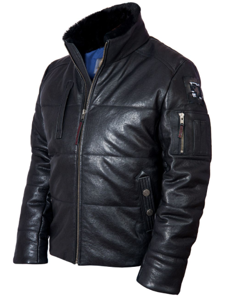 Men's Leather Parka Jacket