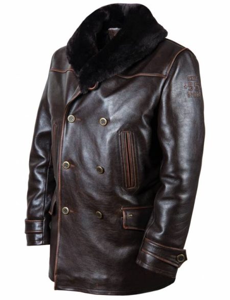 Winter Leather Pea Coat