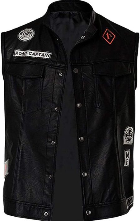Mongrel Black Leather Vest