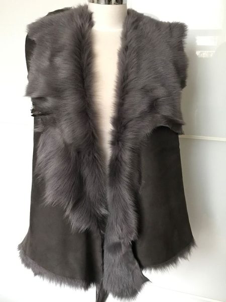 Gray Sheepskin Vest