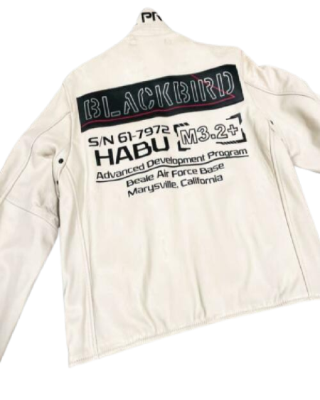 Back Air Force White Leather Jacket