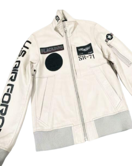 Air Force White Leather Jacket