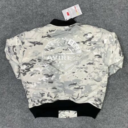 Back view of MA-1-Bomber-Snow-Camo-Jacket