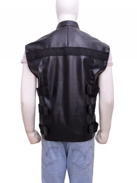 Back view of Punisher Tactical Leather Vest