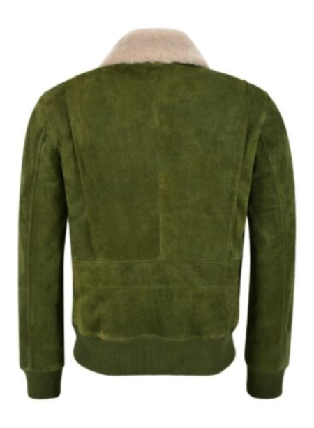 Top Gun Olive Bomber Suede Jacket