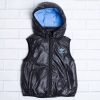 Black Shiny Hoodie Vest