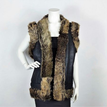 Faux Fur Leather Bodywarmer Vest
