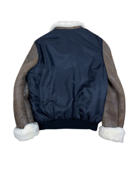 Back Flight Sheepskin Bomber Jacket