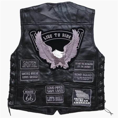Back Live to Ride Moto Leather Vest