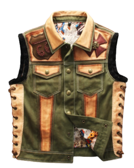 Motorcycle Style Embroidery Vest