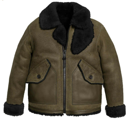 Shearling Sheepskin Leather Bomber Jacket