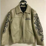 Sheepskin Leather Dragon Painted Jacket