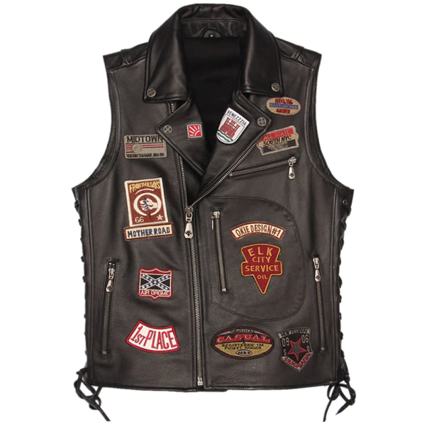 Slim Fit Biker Leather Vest