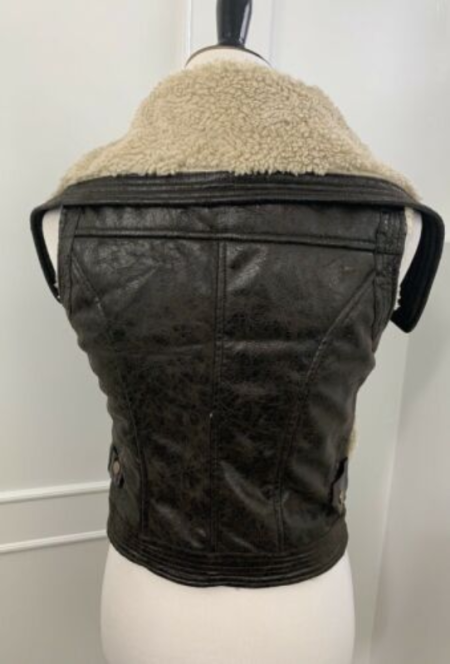 Back Top Gun Faux Aviator Leather Vest