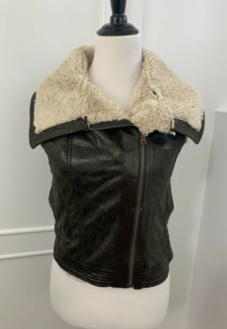 Top Gun Faux Aviator Leather Vest