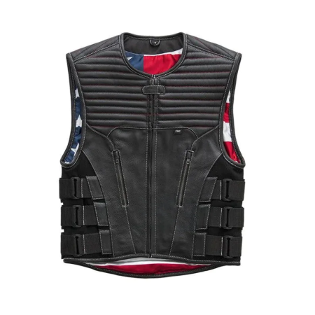 USA Quilted Leather Vest