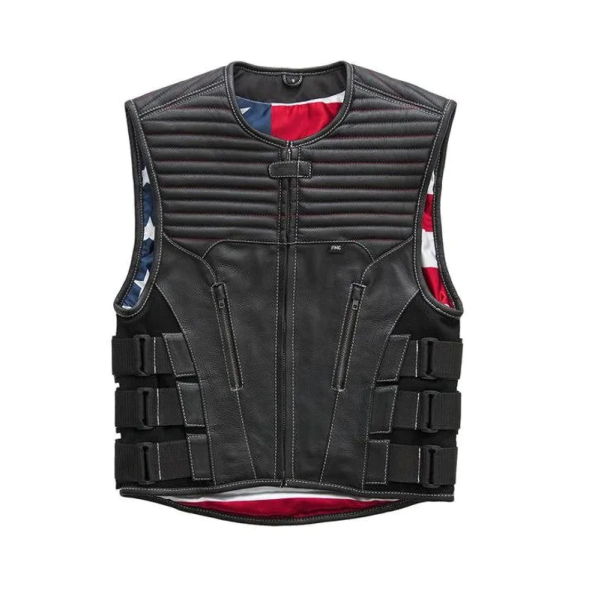USA Quilted Leather Vest