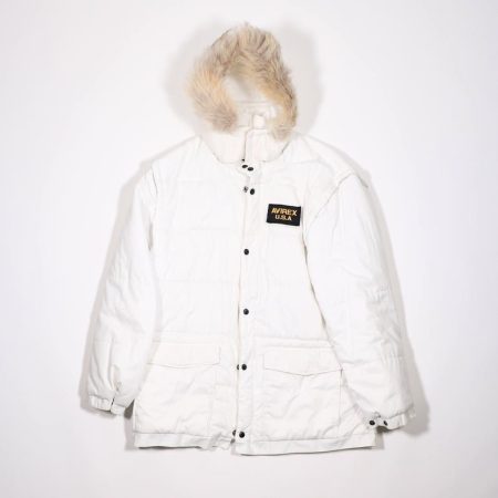 White Puffer Fur Hooded Jacket