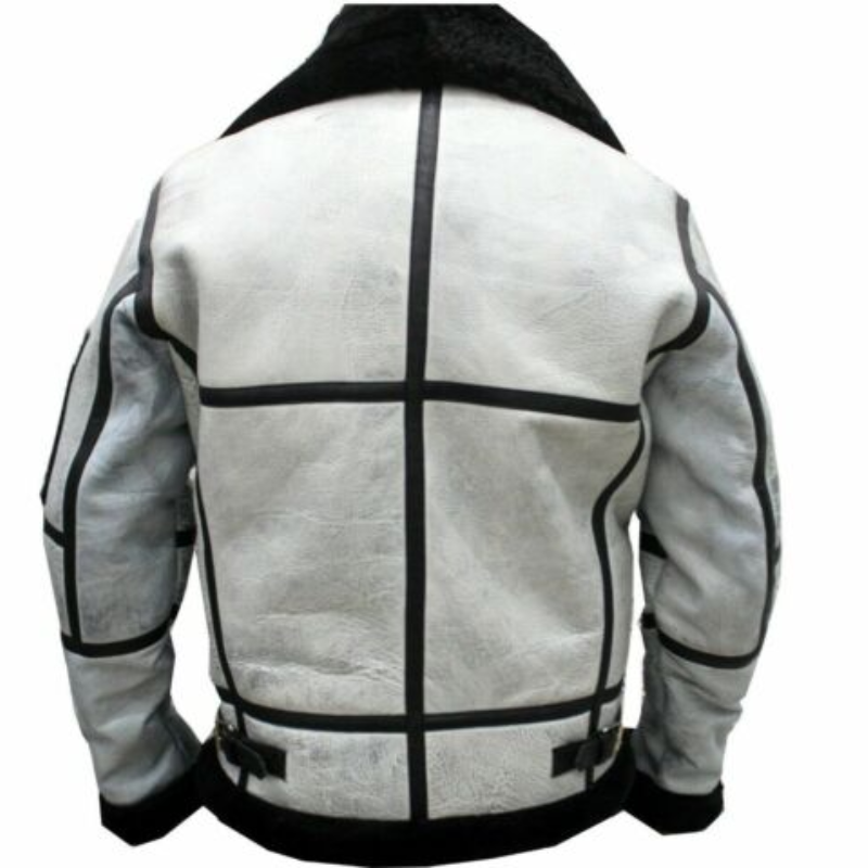 Back B3 Shearling Sheepskin Greyish Flight Jacket