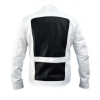 Back Biker White Leather Jacket