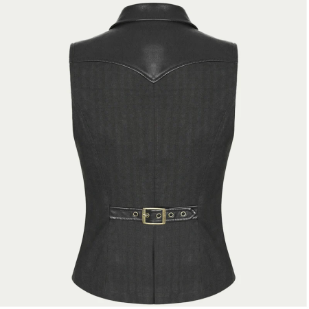 Back Men's Gothic Style Leather Vest