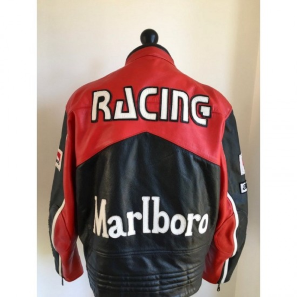 Back Red Marlboro Racing Leather Jacket