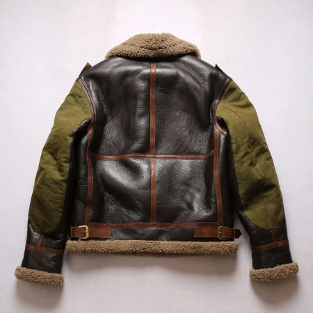 Back Sheepskin And Shearling Military Jacket