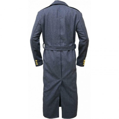 Back Wool Trench Pea Coat