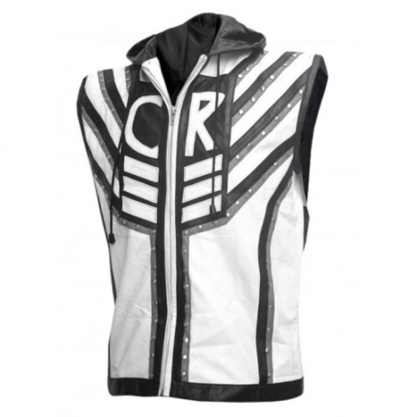 Black And White Superstar Leather Vest