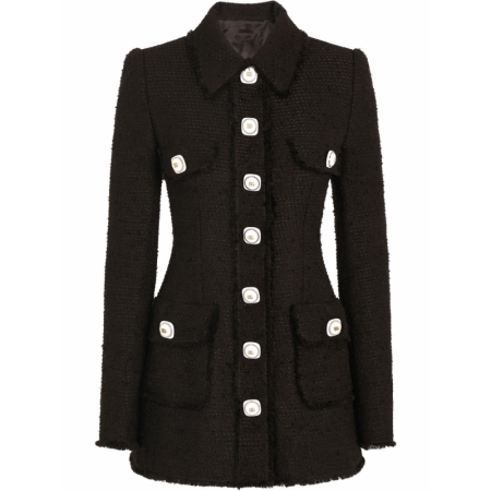 Black Tweed Single Breasted Jacket