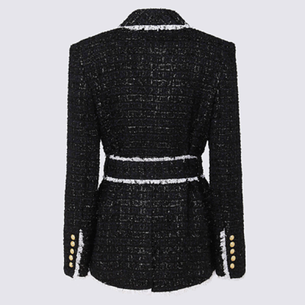 Back Double Breasted Buttoned Fastening Pea Coat