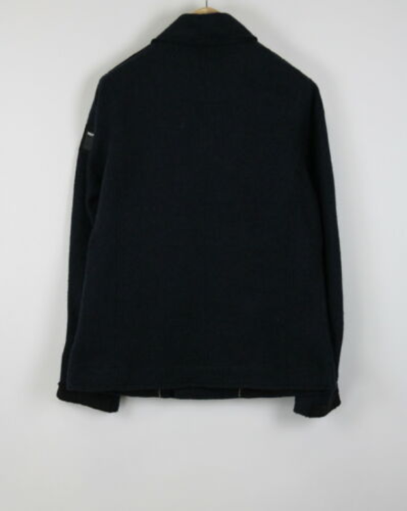 Back Double-Breasted Navy Pea Coat