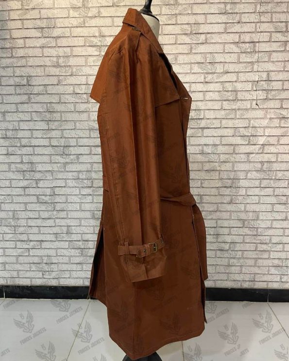 Military Men's Belted Double-Breasted Trench Coat