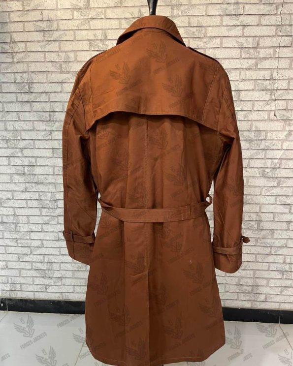 Military Men's Belted Double-Breasted Trench Coat