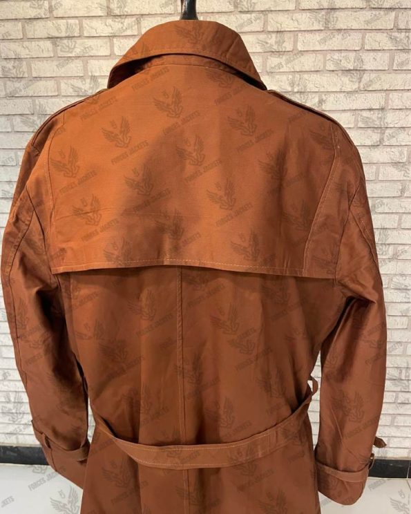 Military Men's Belted Double-Breasted Trench Coat