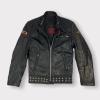 Iron Vintage Black Leather Biker Jacket