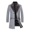 Gray Men Trench Long Pea Coat