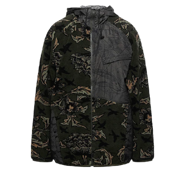 Military Green Leave Hoodie Jacket