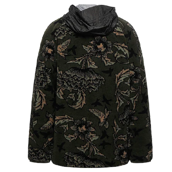 Back Military Green Leave Hoodie Jacket