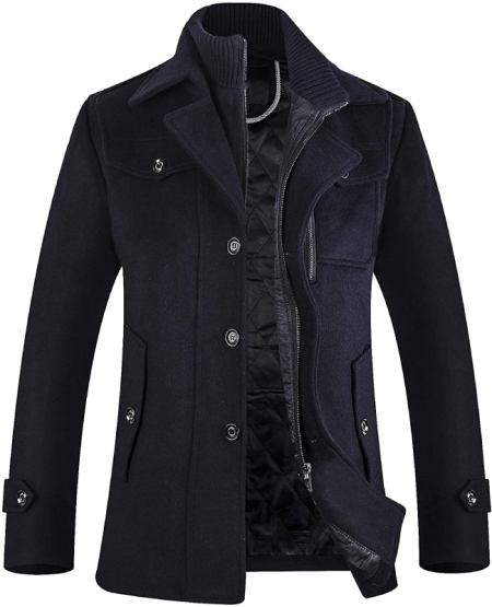 Military Wool Winter Pea Coat