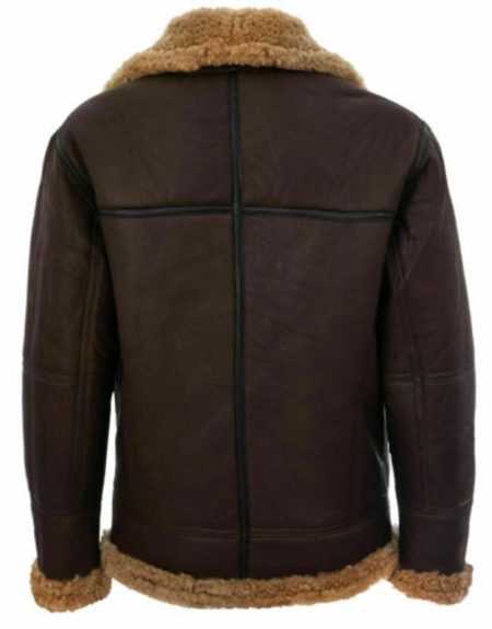 Back Sheepskin Leather Flight B-3 Bomber Jacket