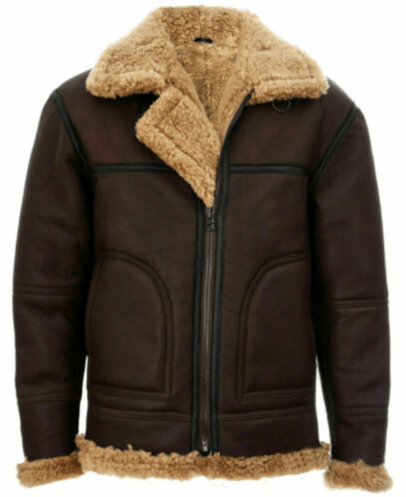 Sheepskin Leather Flight B-3 Bomber Jacket