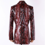 Shiny-Snake-Pattern-Leather-Coat