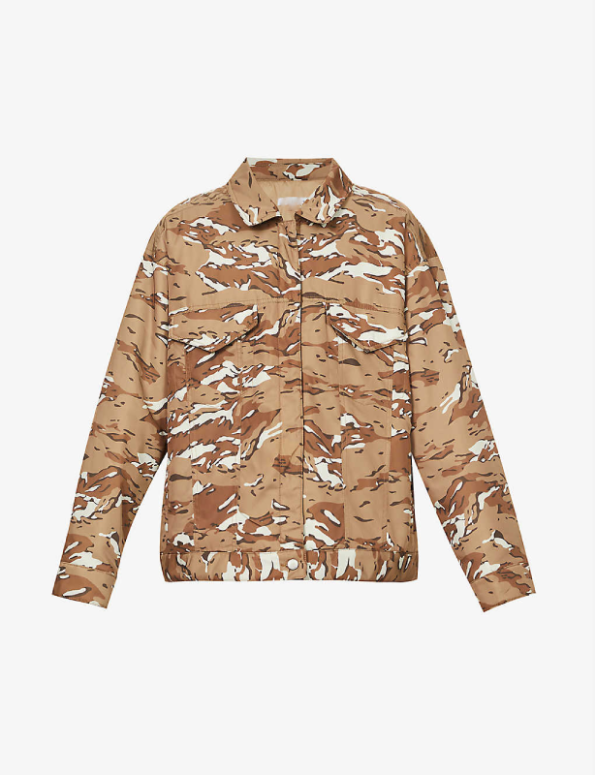 Trucker Camouflage Print Shell Jacket