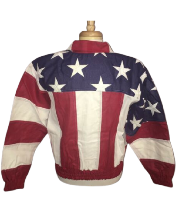 Back U.S.A Flag Leather Jacket