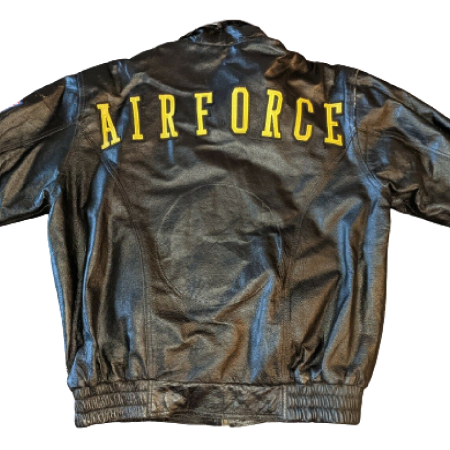 Back Vintage Air Force Black Leather Jacket