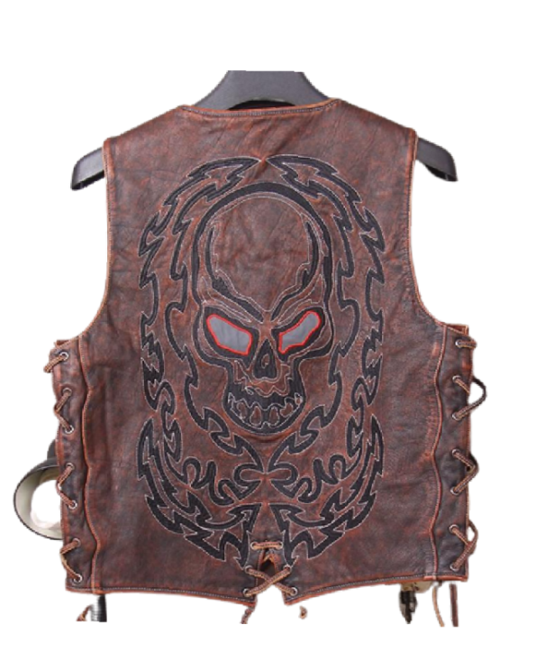 back Vintage Brown Genuine Leather Vest