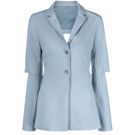 Women's Blue Nylon Pea Coat