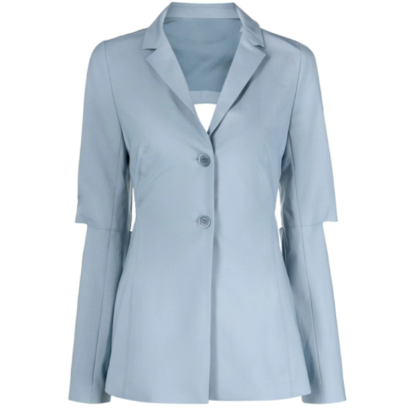 Women's Blue Nylon Pea Coat